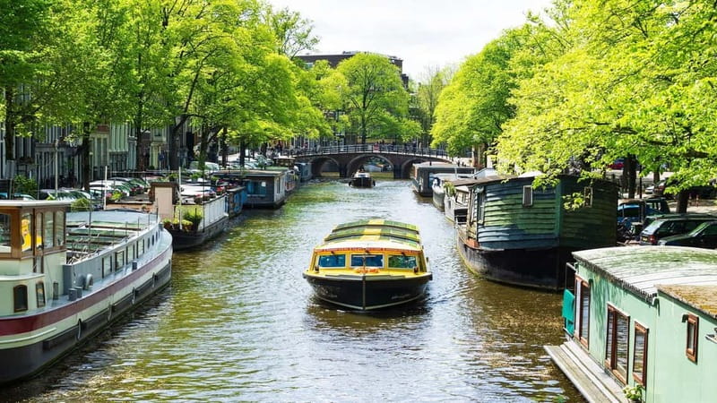 Amsterdam canal cruise with culinary burger or cheese & wine - Burger Dinner Cruise: Burgerbar, fries, and the Waterlooplein pause