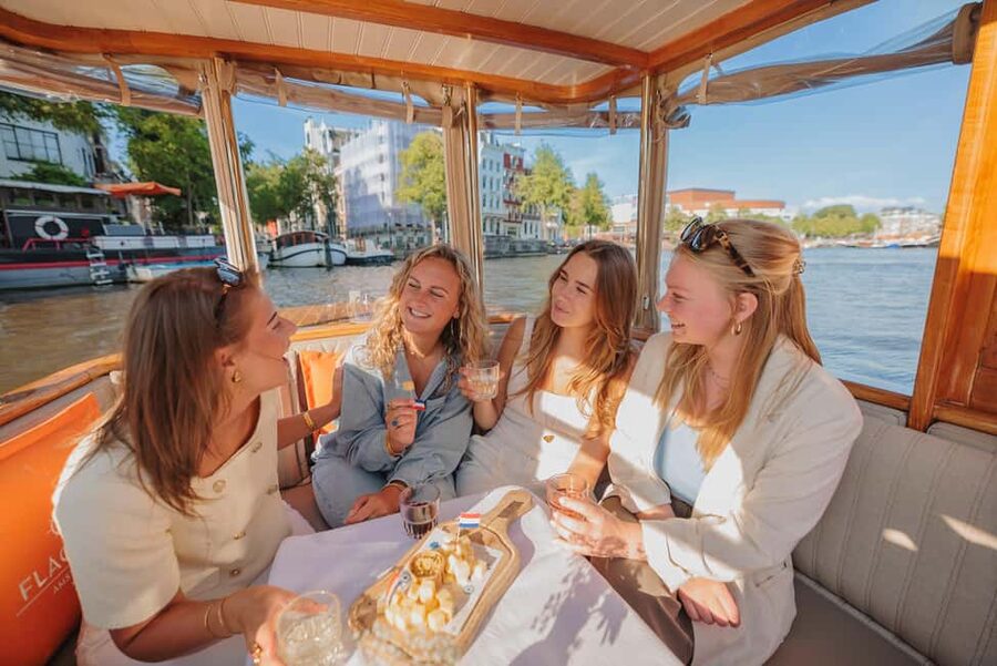 Amsterdam: Classic Saloon Boat Cruise with Cheese & Wine - On-Board Comfort, Timing, and the Photo Reality