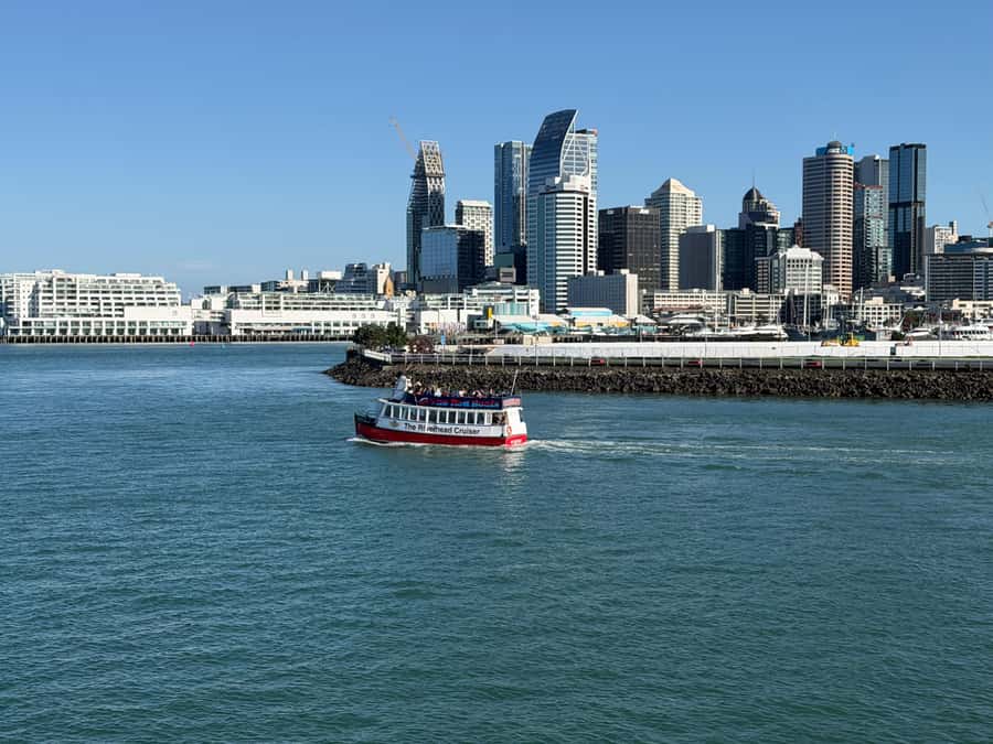 Auckland: Scenic Wine and Cheese Harbour Cruise - Getting On Board at Z Pier, Westhaven Marina (Red Boats)