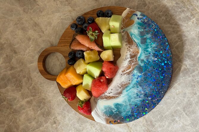 Epoxy Resin Cheese Board Art Class - Board prep: cleaning, taping, leveling