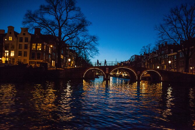 Evening Canal Cruise in Amsterdam with Wine & Cheese Option - Amsterdam Centraal, A’DAM LOOKOUT, and the IJ river night views