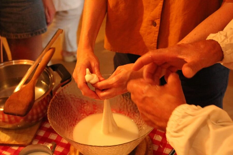 Matera: Mozzarella and Cheese tasting with a Cheesemaker - Meeting the cheesemakers: the brown door beside the shop
