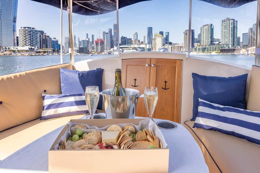 Melbourne: Private Yarra River Cruise w/ Cheese & Wine - Flinders Street Station from the water: cleaner photos, better perspective