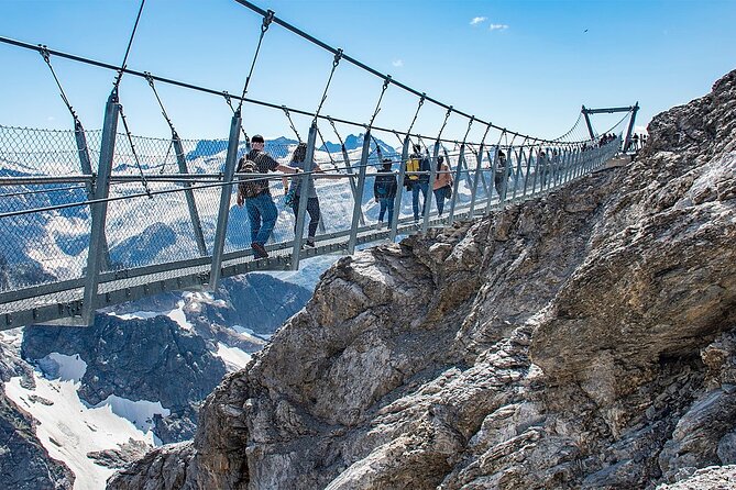 Mt. Titlis Glacier & Lucerne Old Town Tour | From Lucerne - Titlis Cliff Walk: Suspension Bridge Views in 360 Degrees