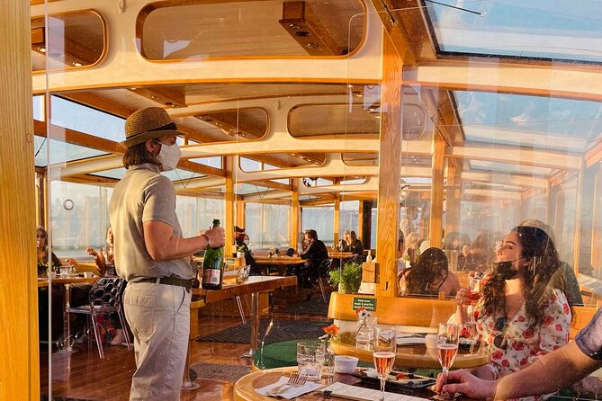 New York City Champagne, Cheese, Caviar & Sightseeing Cruise - Inside the grand salon: panoramic views with a seat you keep