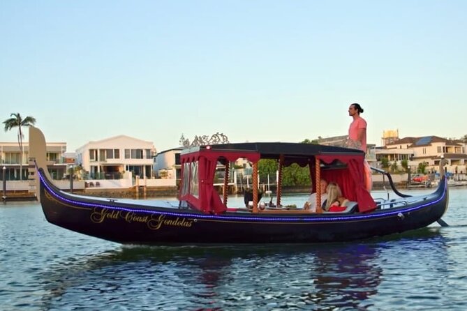 Private, luxury Gold Coast Gondola cruise with cheese & wine - 1.5 hours on the Nerang River: mansions, river calm, and Surfers Paradise lights