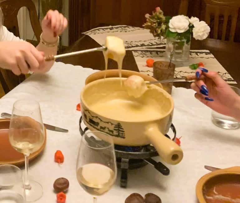 Traditional Swiss Dinner: Cheese Fondue, Appetizers/Dessert - What the Organic Garden Adds (Besides a Good Story)