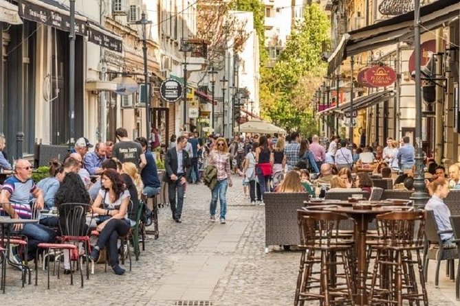 Wine tasting in Bucharest Old town - bonus cheese platter - Nighttime Old Town walk from the National Theatre