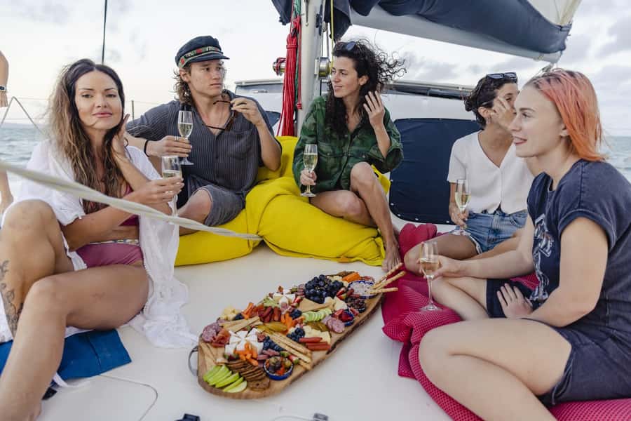 Yeppoon: Sunset Cruise w/ Cheese Platter & Champagne - How the Cruise Flows On Board (So You Know What Time Feels Like)