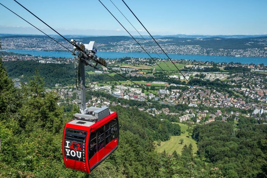 Zurich: Sunset Tour with Cheese Fondue - Up to the Albis mountains: the cable car ride and short forest walk